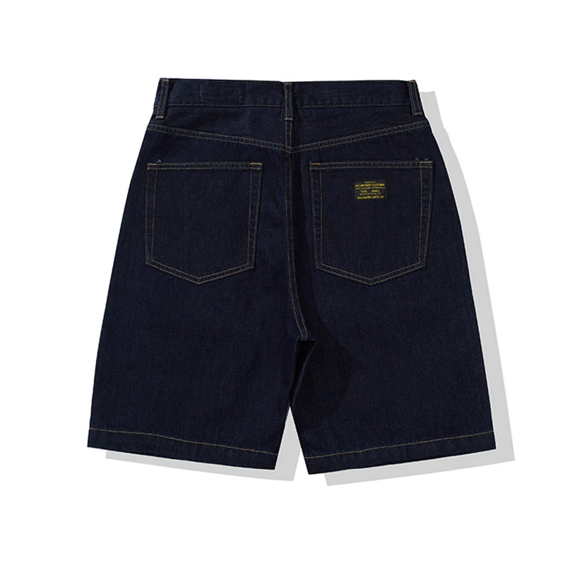 Amekaji pantaloncini di jeans Vintage da uomo pantaloncini Cargo a righe bianche nere 2024 estate nuovi pantaloni corti Casual con cerniera Multi
