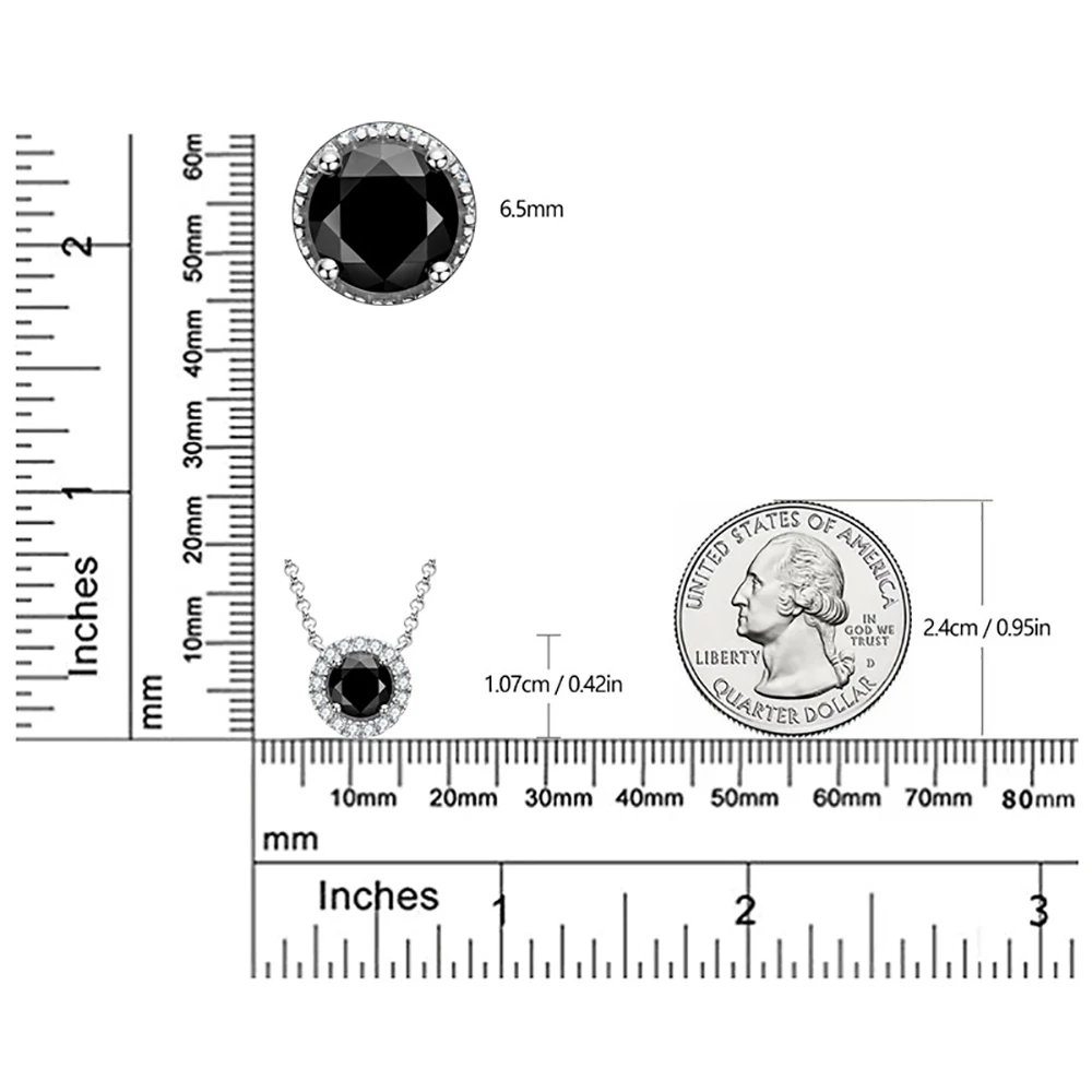 Serenity Day 100% S925 srebrna płyta Pt950 łańcuch Fine Jewelry prawdziwe 6.5mm czarny Moissanite jasny naszyjnik dla kobiet prezent