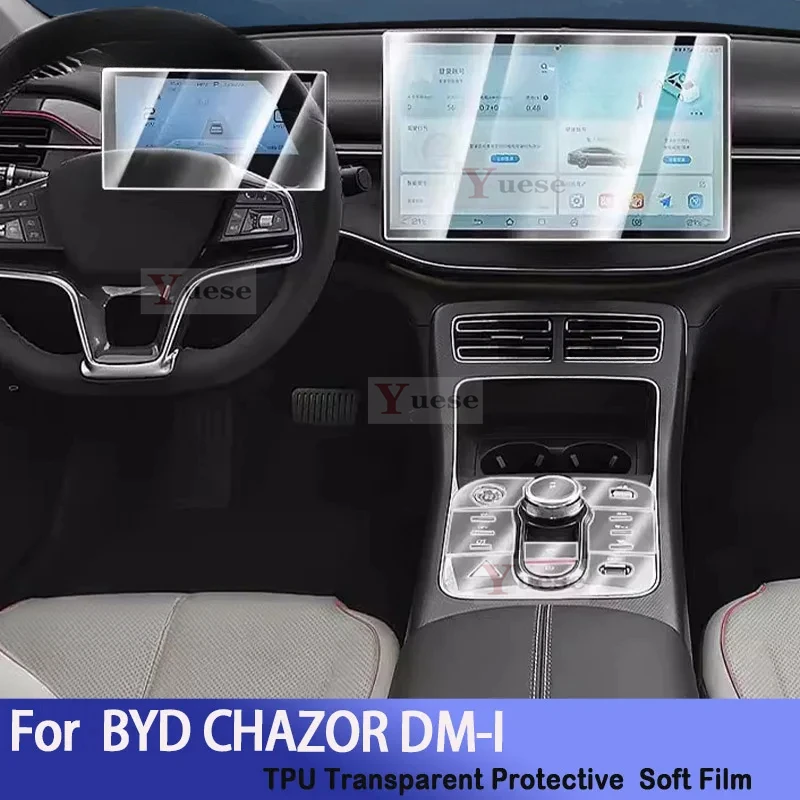 

For BYD CHAZOR DM-I 2023 Car Interior Center Console Transparent TPU Protective Film Anti-scratch Repair Sticker Accessories