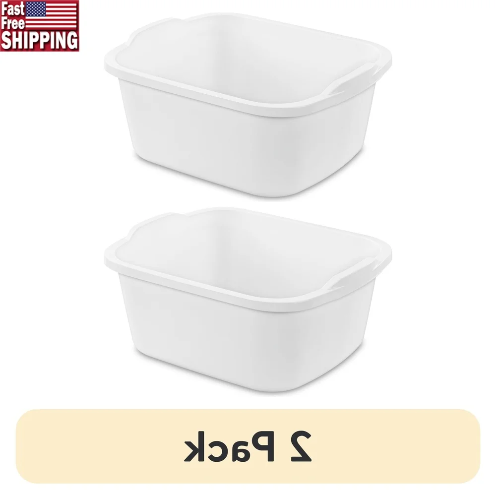 Ensemble de bac à vaisselle en plastique polyvalent, paquet de 2 récipient d'évier domestique Durable, excellent lavage, trempage, nettoyage, stockage