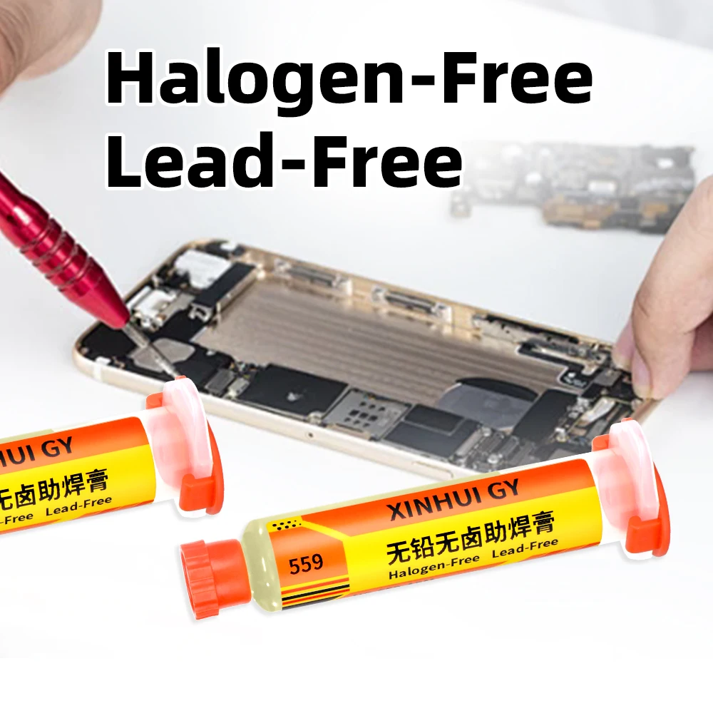 Lead & Halogen Free NC-559-ASM Rosin Flux Paste No-Clean Welding Flux for SMD Circuit Board Maintenance 10ml