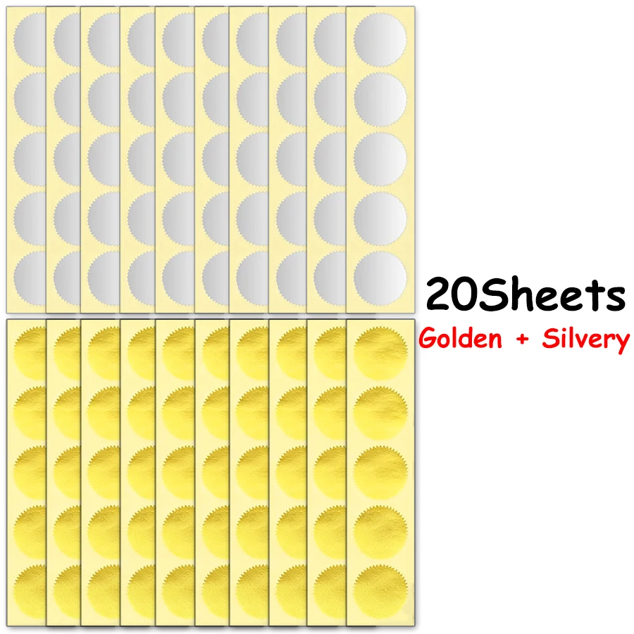 45mm Round Scalloped Edge Embossed Seal Stickers