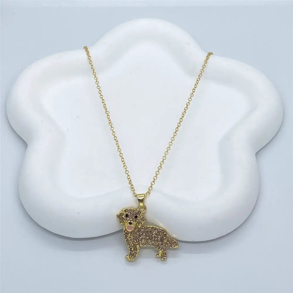 Exquisite French Bulldog Beagle Pendant Rhinestone Shiba Inu Pet Puppy Necklace Animal Poodle Dog Necklace Dog Lovers