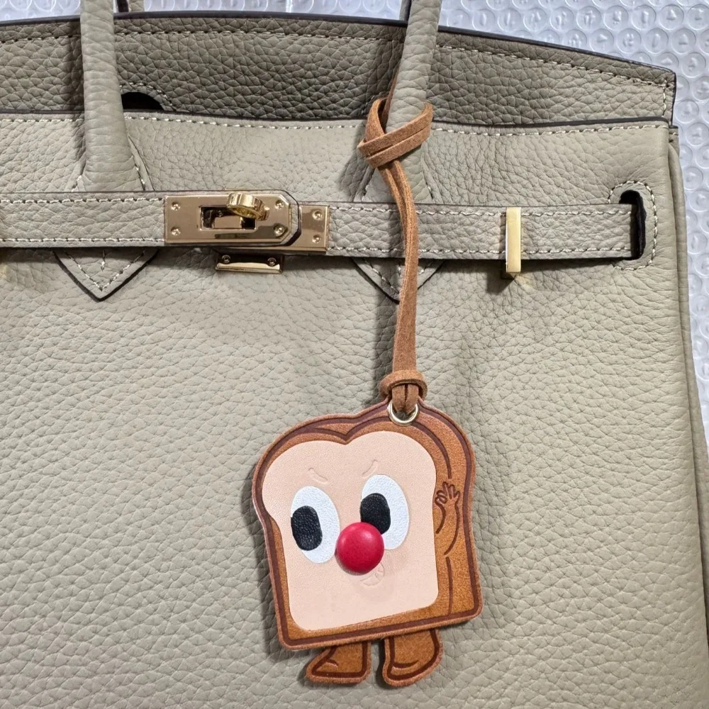 PU Leather PU Leather Toast Pendant Toast Bag Accessories Leather Backpack Accessories Cartoon Fashion Bag Pendant Bag Ornament