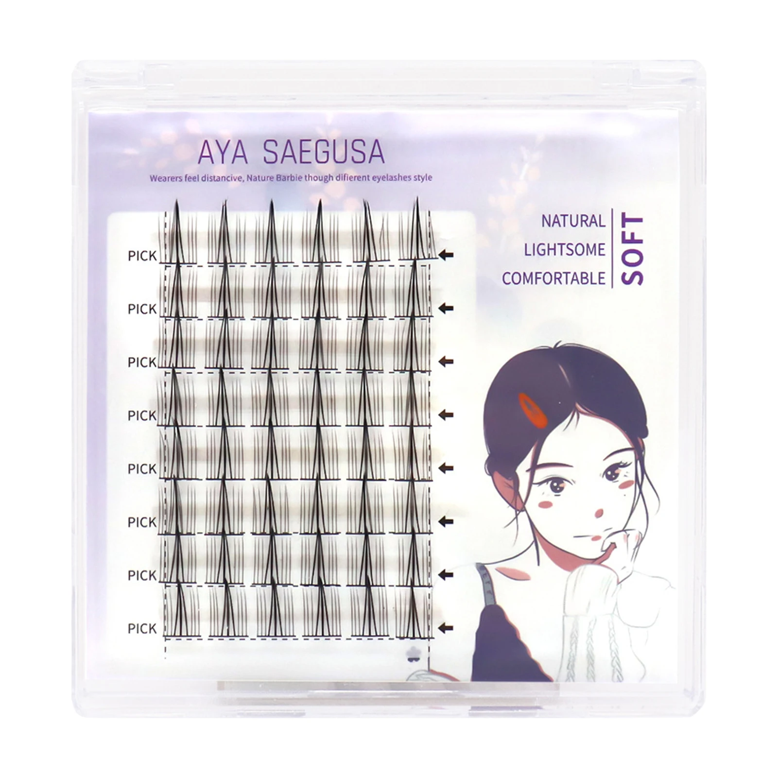 7/8/10 Rows Segmented Korean Female Group False Eyelashes Cosplay Individual Eyelash Clusters Dense Manga Artificial Eyelashes
