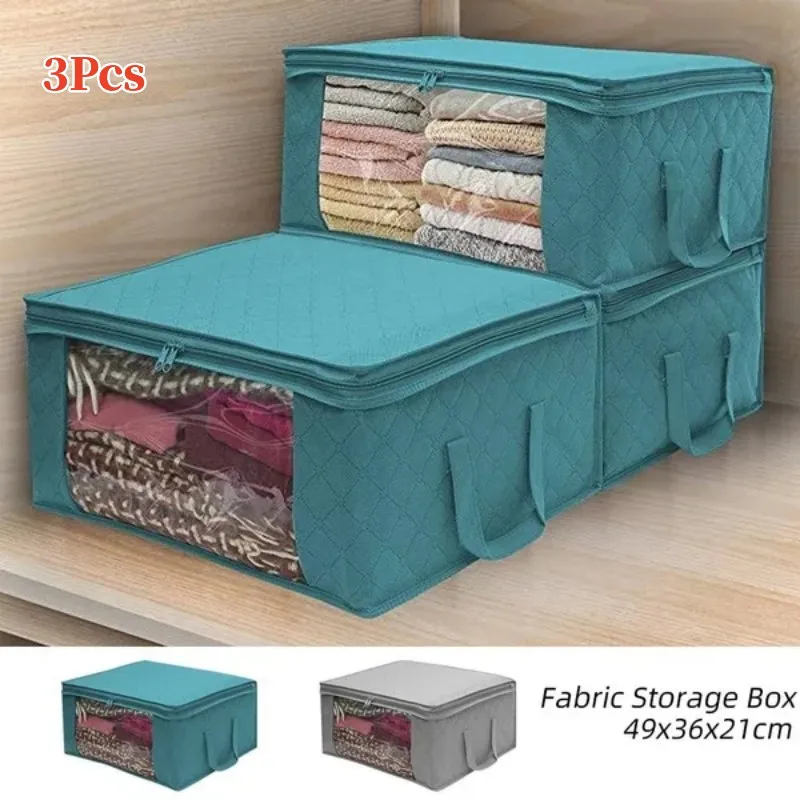 

Large Capacity Non-Woven Clothes Quilt Storage Bag Dust-Proof Sweater Blanket Organizer Box Foldable Sorting Pouche Home Storage