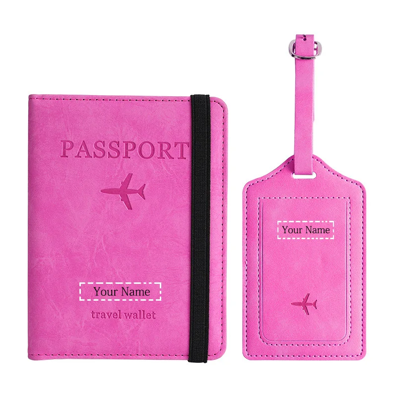 

Personalised Passport Cover and Luggage Tags Set Travel Document Passport Holder Air Ticket Holder