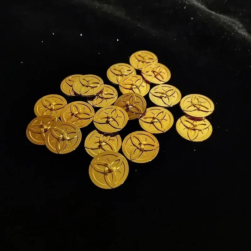 10Pcs Genshin Impact Zinc Alloy Mora Gold Coins Game Collection Metal Coins Morax Cosplay Props Ornament Accessories view 5