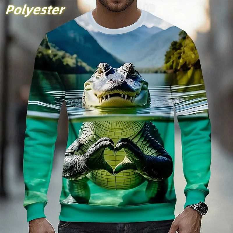 

Cute Pig Deer Pattern Hoodie For Men Cool Fish 3D Print Pullover Autumn Street Long Sleeve O-Neck Hoodies Oversized Sweatshirts