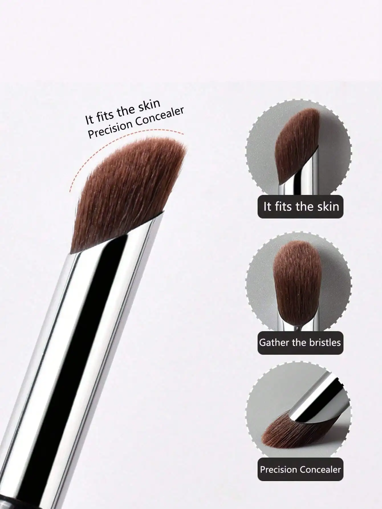 1 Black Round Head Concealer Paste Brush, No Brush Marks, Cover Pimples, Acne Scars, Dark Circles, Foundation & Concealer Brush