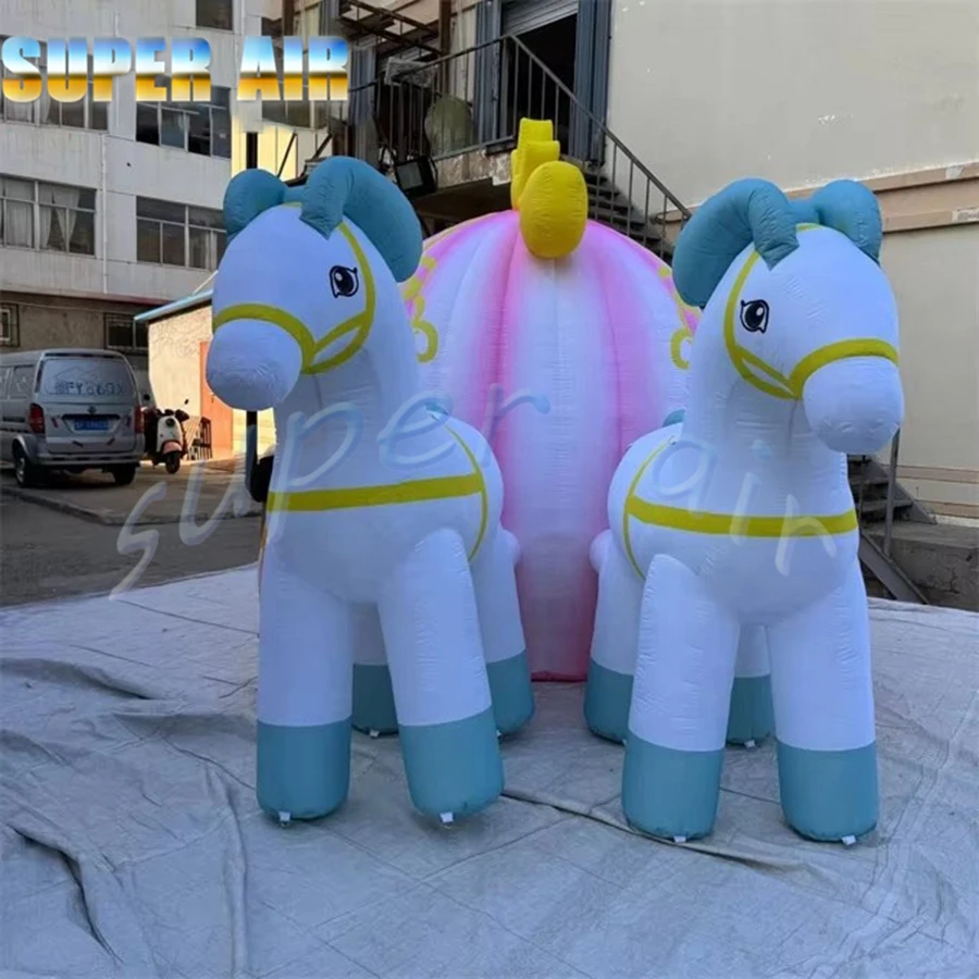 어린이 파티용 공주 동화 풍선 아름다운 마차 모형