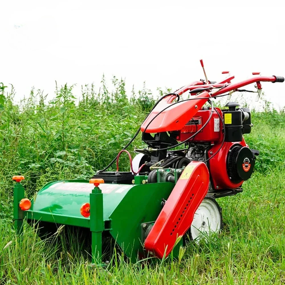 Large Push Garden Weeder Gas Powered,Grass Cutter,Mowing Machine Open Wasteland,Straw Blunt Stubble Cutter  Orchard Lawn Mower