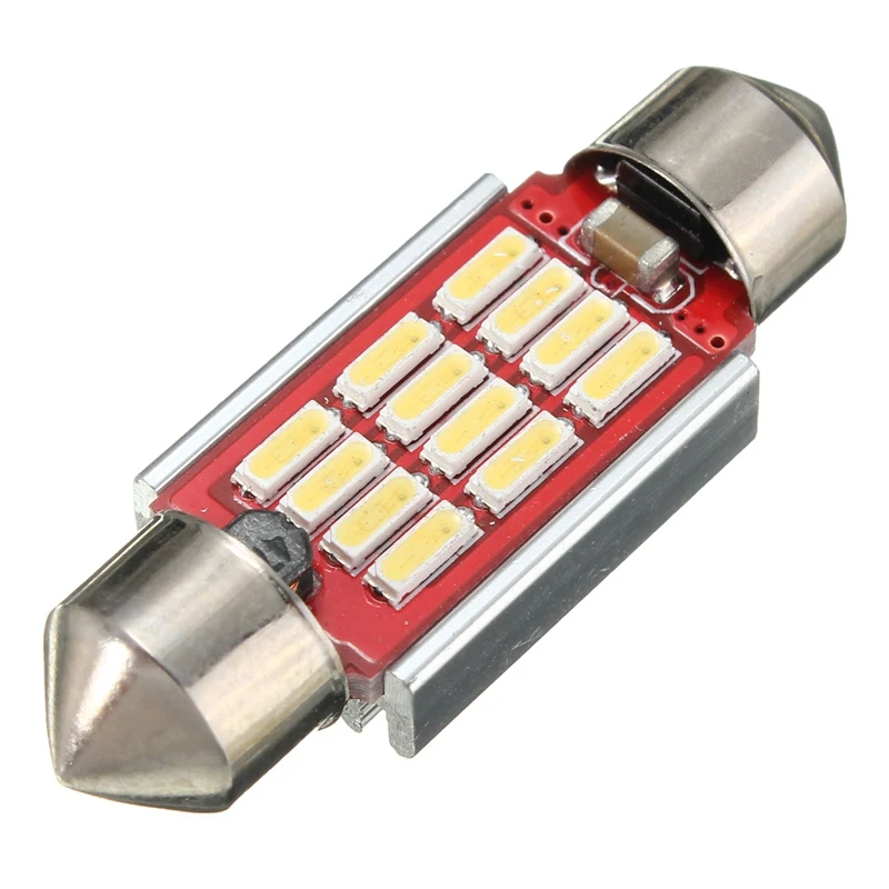 36 มม.39 มม.42 มม.หลอดไฟ LED C10W CANbus 12 SMD 4014 LED ภายในโดมไฟ LED อ่านหลอดไฟหลอดไฟสีขาว DC12V