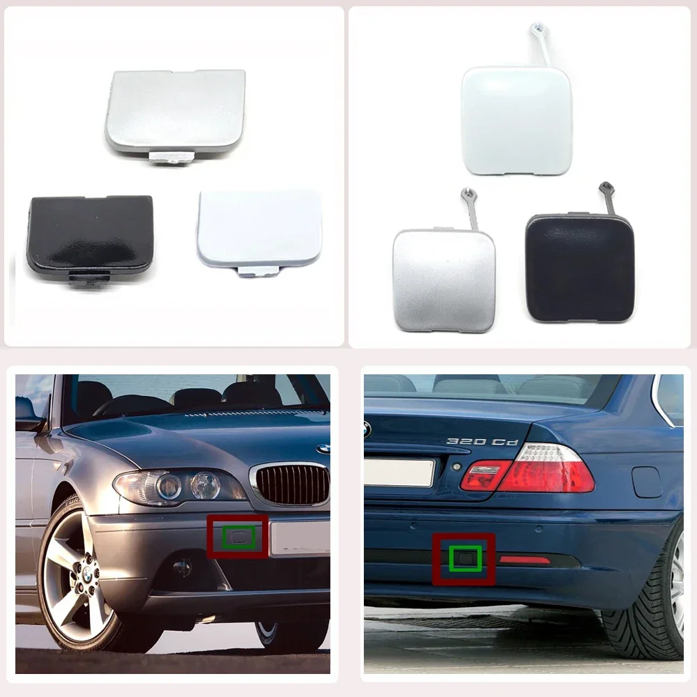 TOW COVER for 02-05 BMW 3 E46 LCI Base Sedan 316i 318i 320i 325xi 325i 330xi 330i Front & Rear