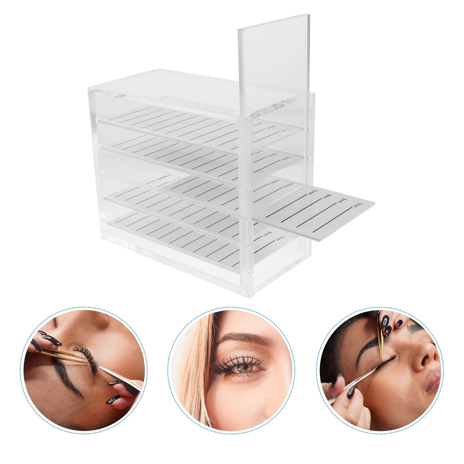 

5 Layers Transparent Acrylic Eyelash Organizer False Lash Storage Box Lightweight Carry Case Eyelash Storage Case