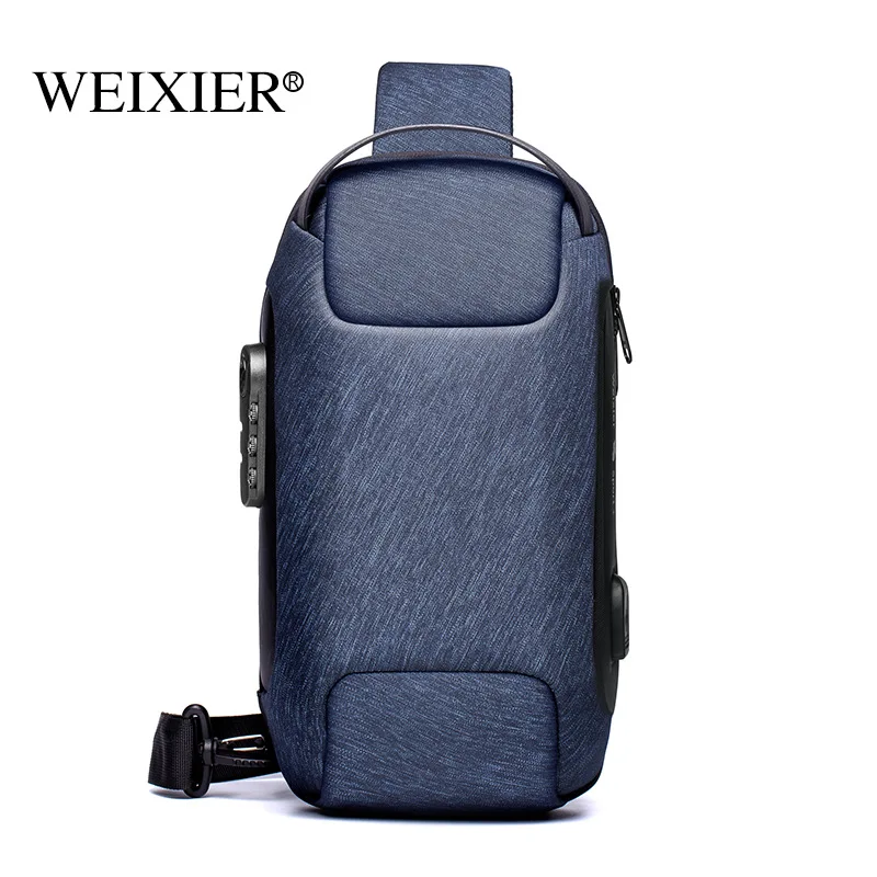 Chest Bag Anti-theft Crossbody Bag Black Large Capacity Sports Locomotive Bag One Shoulder Crossbody Men's Chest Bag Bag for Men