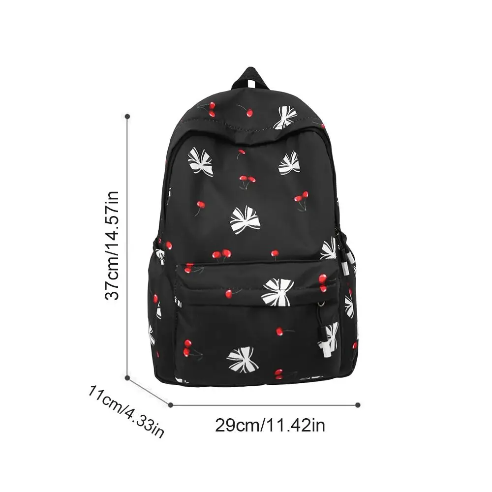 Cute Floral Print Backpack Breathable Ultra-light Student Schoolbag Nylon Large Capacity Book Bag