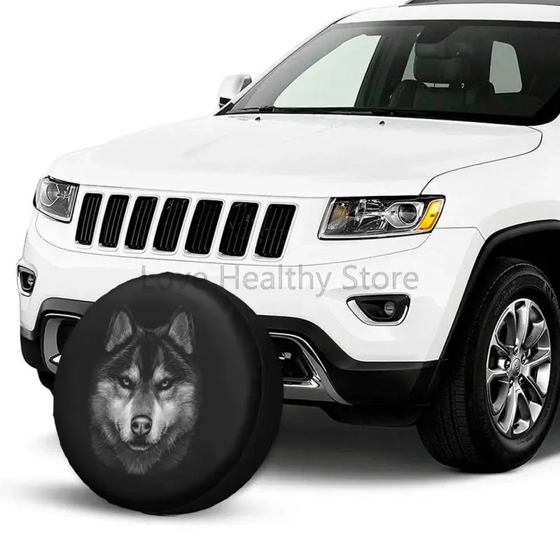 Siberian Husky Spare Tire Cover Waterproof Dustproof Wheel Tire Protector Universal for Jeep SUV RV Trailer Car 14
