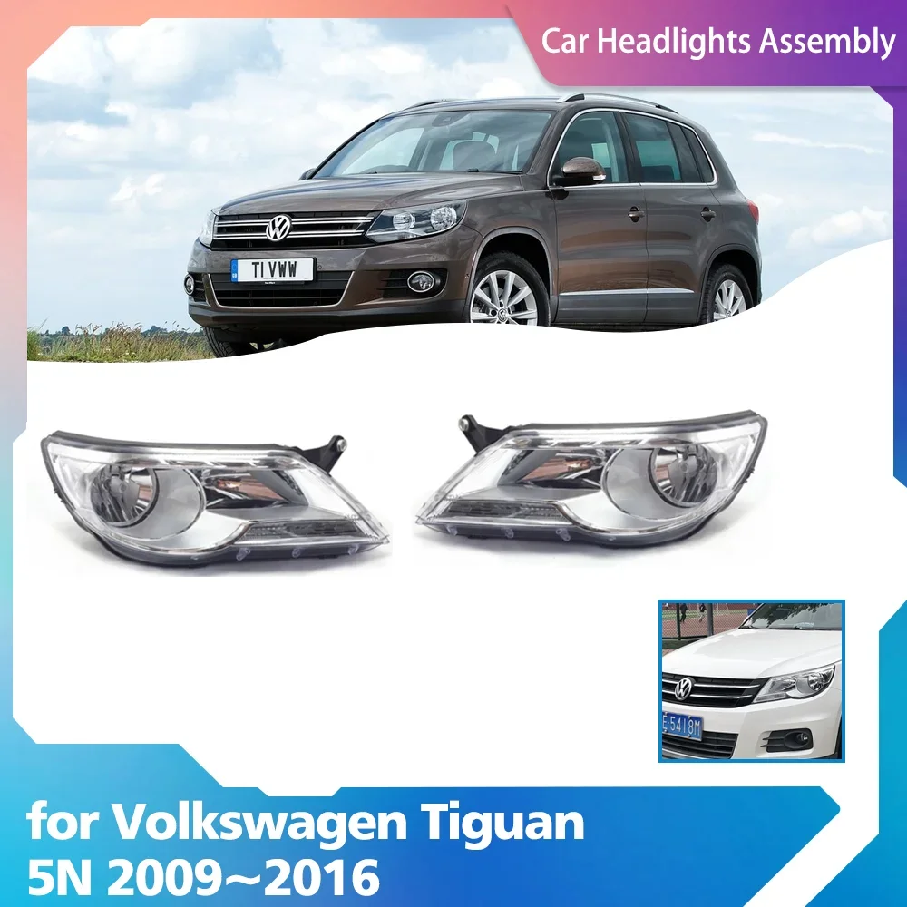 

Car Headlights Assembly for Volkswagen VW Tiguan 5N 2009~2016 2010 Part Fog Lights Map Halogen Corner Side Lamps LED Accessories