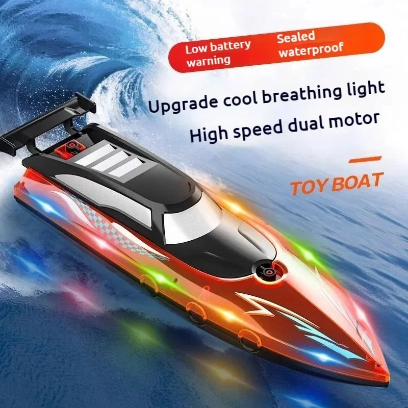 

Waterproof Protection Toy Electric Remote Control Boat with Colorful Led Lights for Outdoor Activities Waterproof Rc for Kids