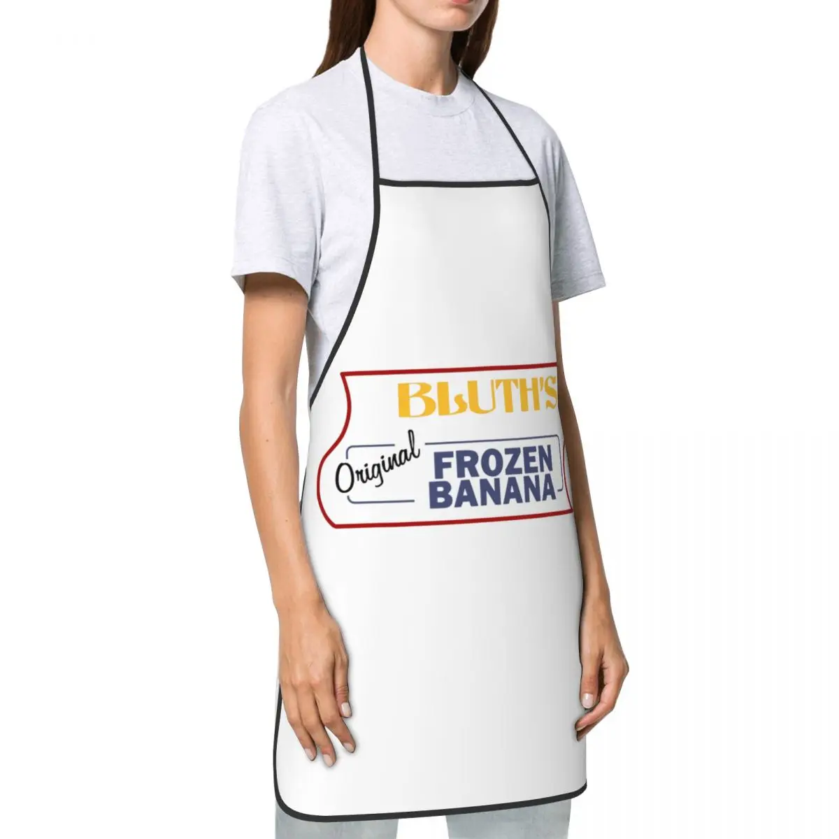 مريلة الموز المجمدة من Arrested Development Bluth للنساء والرجال للجنسين مريلة المطبخ الطبخ Tablier المطبخ الشيف البستنة #3