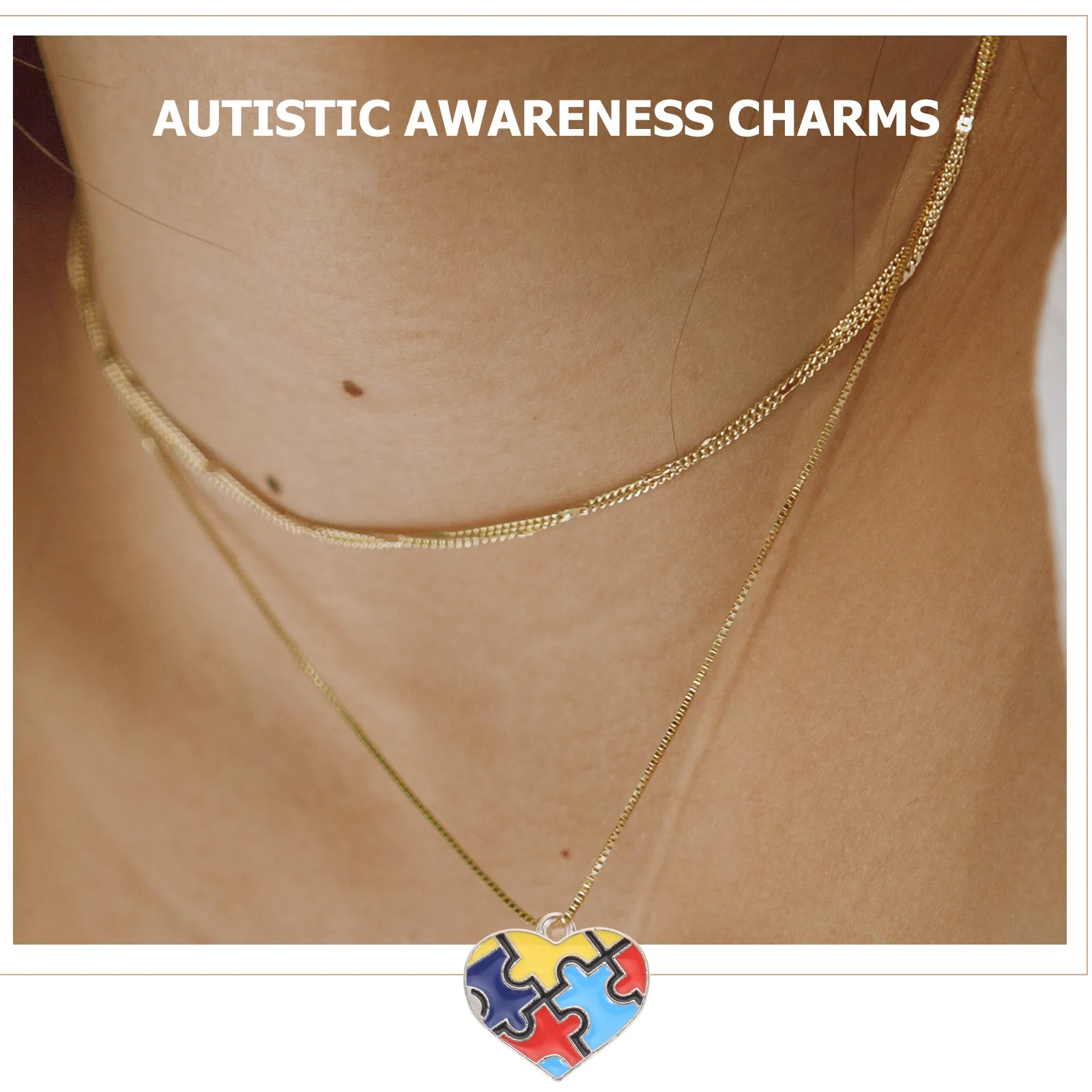 

8Pcs Autism Awareness DIY Alloy Pendants for Jewelry Keychain Bag Decoration Autism Keychain Key Chain Charms