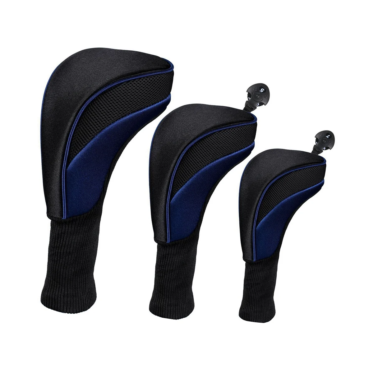 Golf Club Set Head Set Wood Club Cover Breathable Mesh Fabric 1/3/5/ Cap Cover Head Cap Set Golf Parts