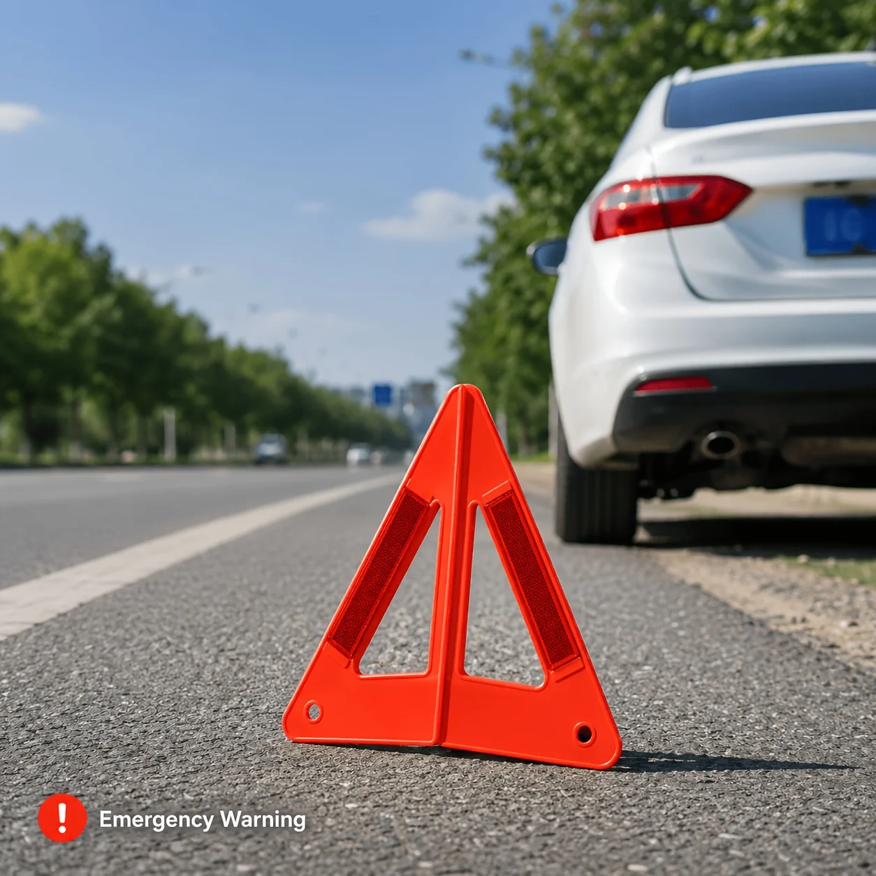 1Pc Car Emergency Warning Triangle, High Visibility Reflective Safety Accessory for Road Breakdown
