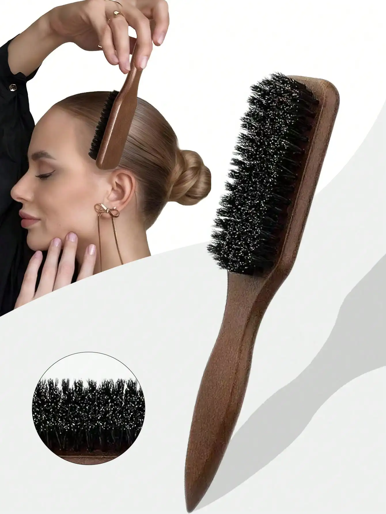 

1 Piece Unisex Hair Comb And Beard Brush, Fragrance-Free Professional Hairstyling Brush, Gradient And Clipper Cleaning Comb