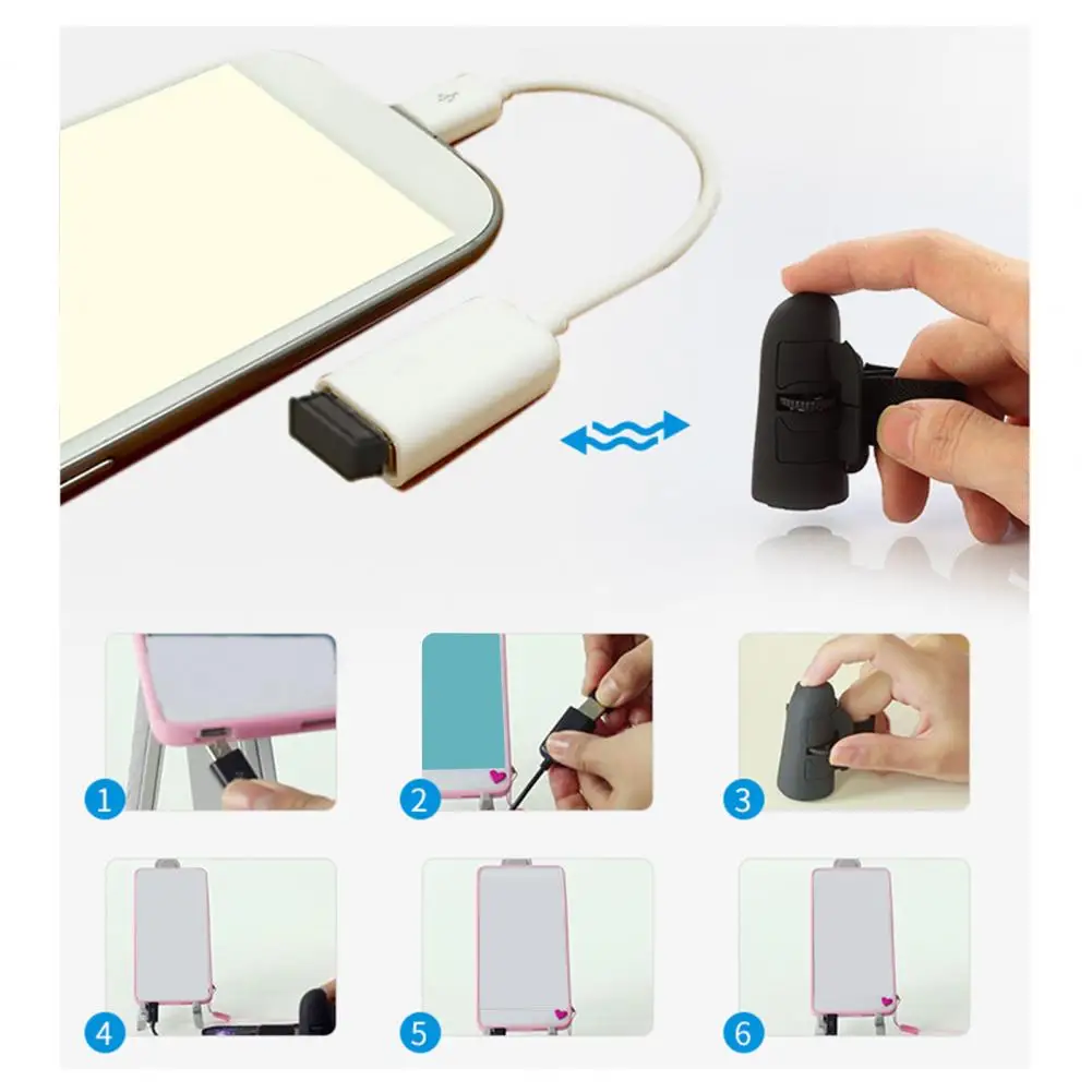 Wireless Finger 2.4ghz Wireless Finger Ring with Adjustable Strap 1200 Dpi Optical Mini for Pc Laptop Battery Powered Ergonomic