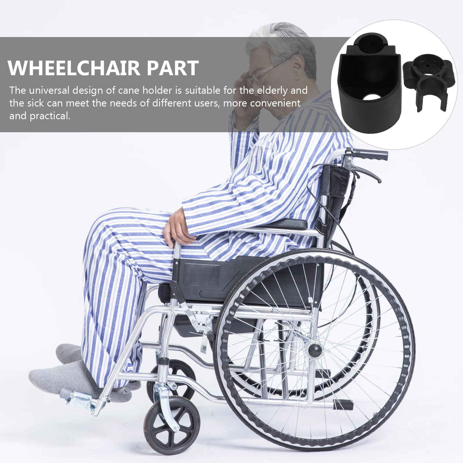 

1 set 1 Set Crutch Holder For Wheelchair Cane Storage Rack Lightweight Plastic Walking Stick Stand Scooter Accessories Organizer