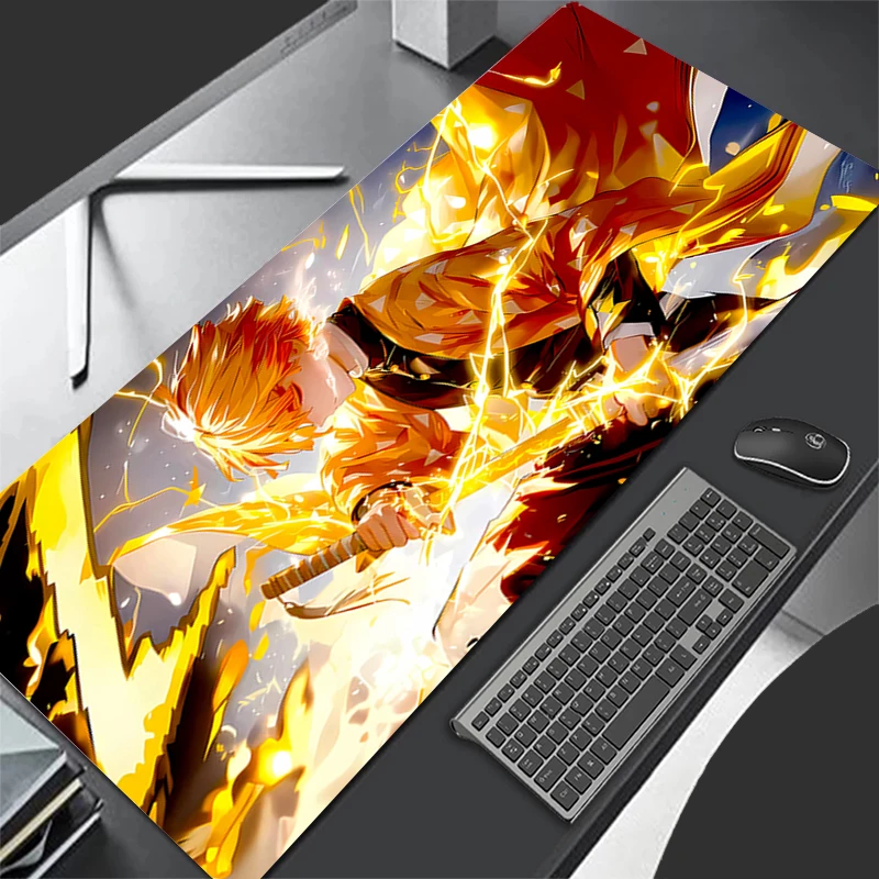 Mousepad Computer Gaming Accessories HD Keyboard Pad Office PC Rubber Mouse Pad Decoracion Desk D-demon Slayer Zenitsu Mouse Mat