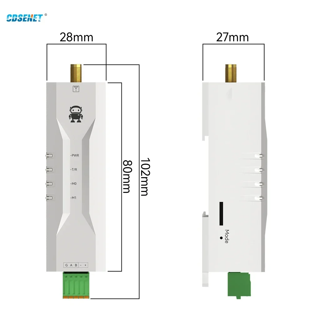 433MHz Lora Rail Installation Mini Modem CDSENET E95M-DTU(400SL30-485) 30dbm 10Km Serial Port AT Command Modbus RSSI LBT