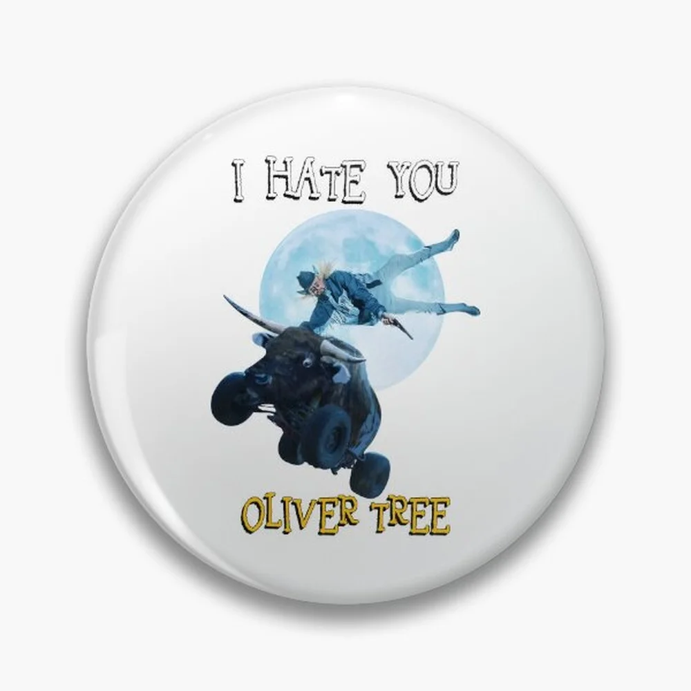 Oliver Tree I hate you album Pin Holographic Star Heart Pin Brooches Laminated Button Fashion Accessory