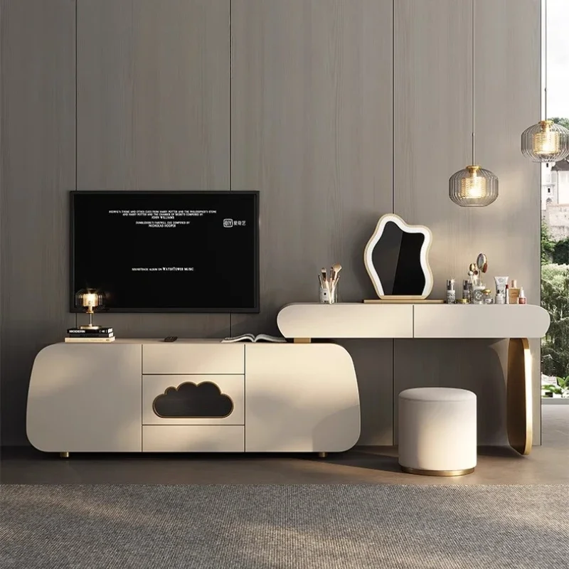 Dressing Table With Mirror Dressers Desk Dresser TV Stand Furniture Top Luxury Makeup Vanity Toiletries Illuminated Makeup
