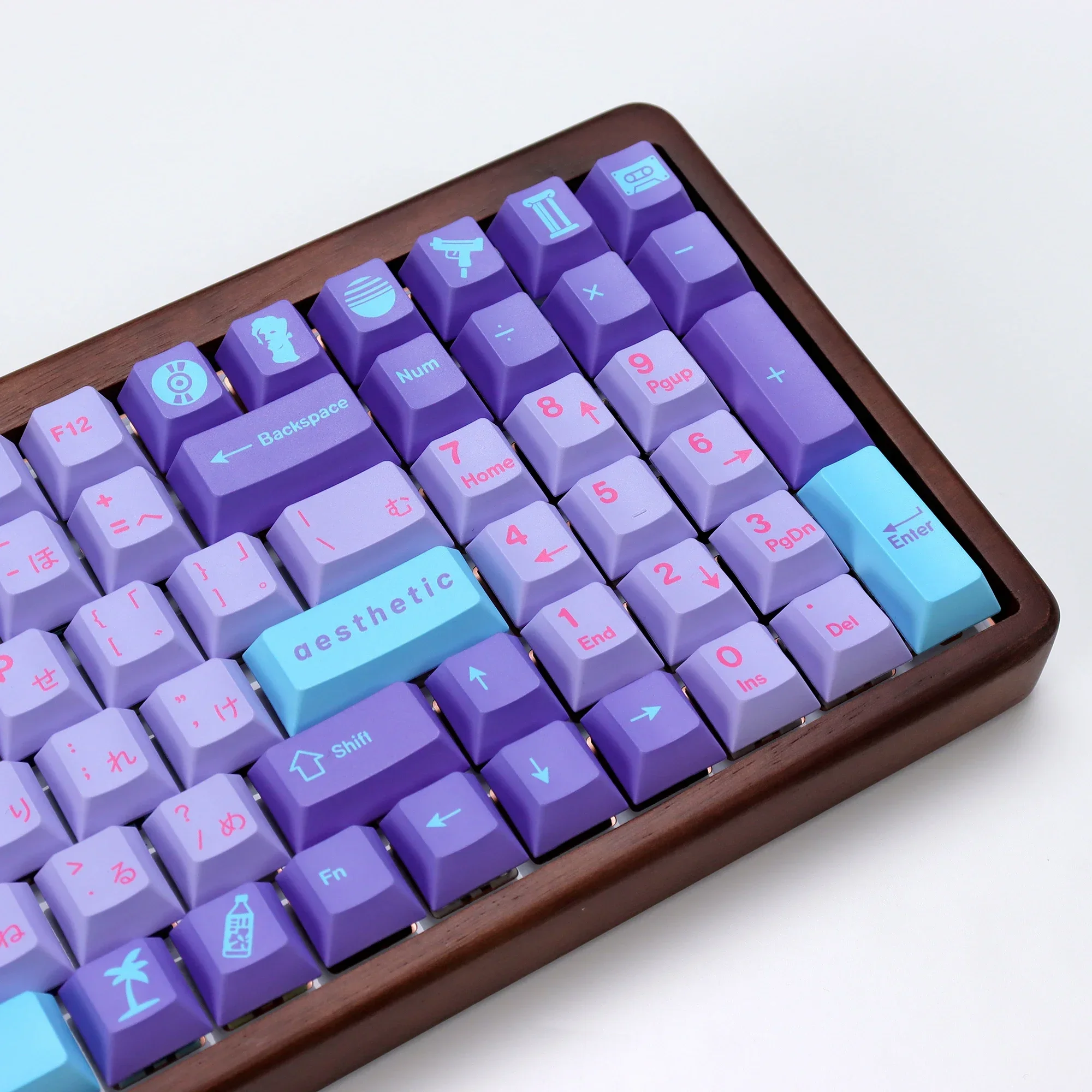 

KBDiy PBT Cherry Profile Vaporwave колпачки для механической клавиатуры 143 колпачки для клавиш на заказ для aula F87 F108 F99 Pro ACE60 ACE68 RAINY75 AK74 gx87 crush80 raven68 mad 60he ak820 pro mad 68he 60 Keycap