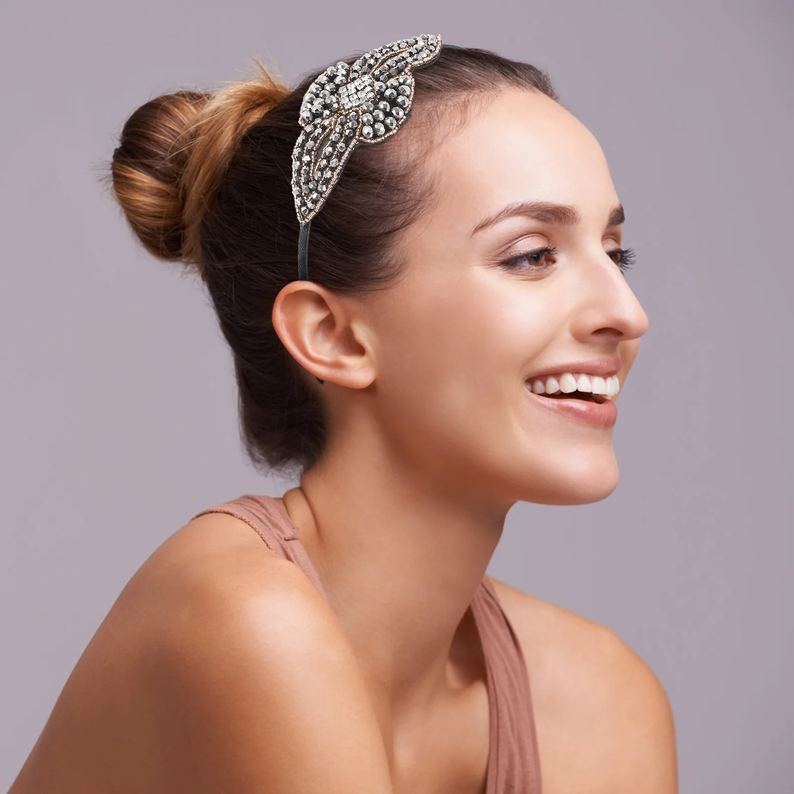 

Retro Ethnic Style Hairband Beaded Rhinestone Headband Vintage Hair Decor Bohemian Hair Accessory For Women Party Beach Wear