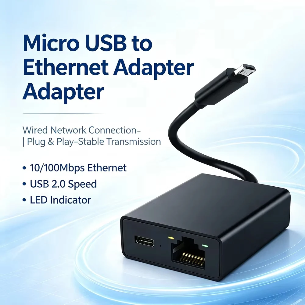 Ethernet Switch Fire TV Stick 4k Micro USB to Ethernet Adapter 100M Network Card for Fire TV Stick Router