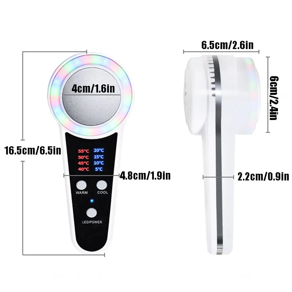Oplaadbaar foton schoonheidsinstrument Huidlift Rood Blauw Groen Licht Heet Koud Hamer Draagbaar introductie-instrument