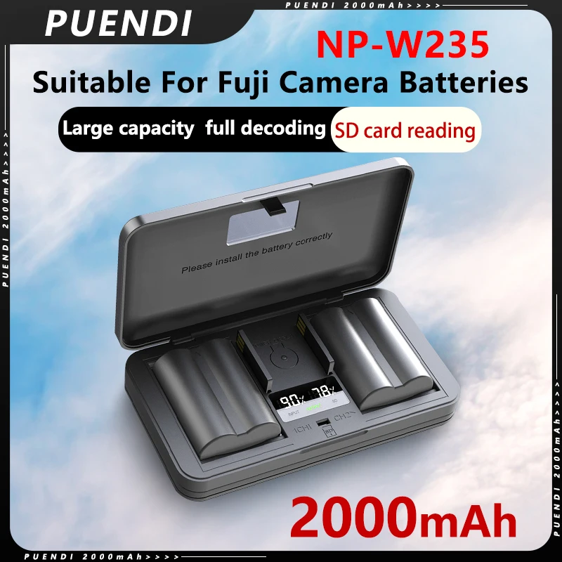 

NP-W235 NP W235 Battery And LCD USB Dual Charger for Fuji X-T5, X-T4, GFX 50S II, GFX 100S, X-H2, X-H2S, X-S20 VG-XT4 Camera