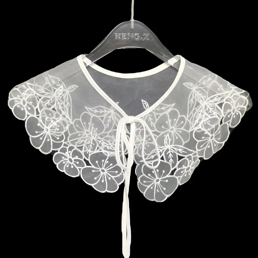 Fashion Scarf Shawl Decoration Embroidered Lapel Cloud Shoulder Blouse False Collar Shirt Fake Collar Clothes Accessories