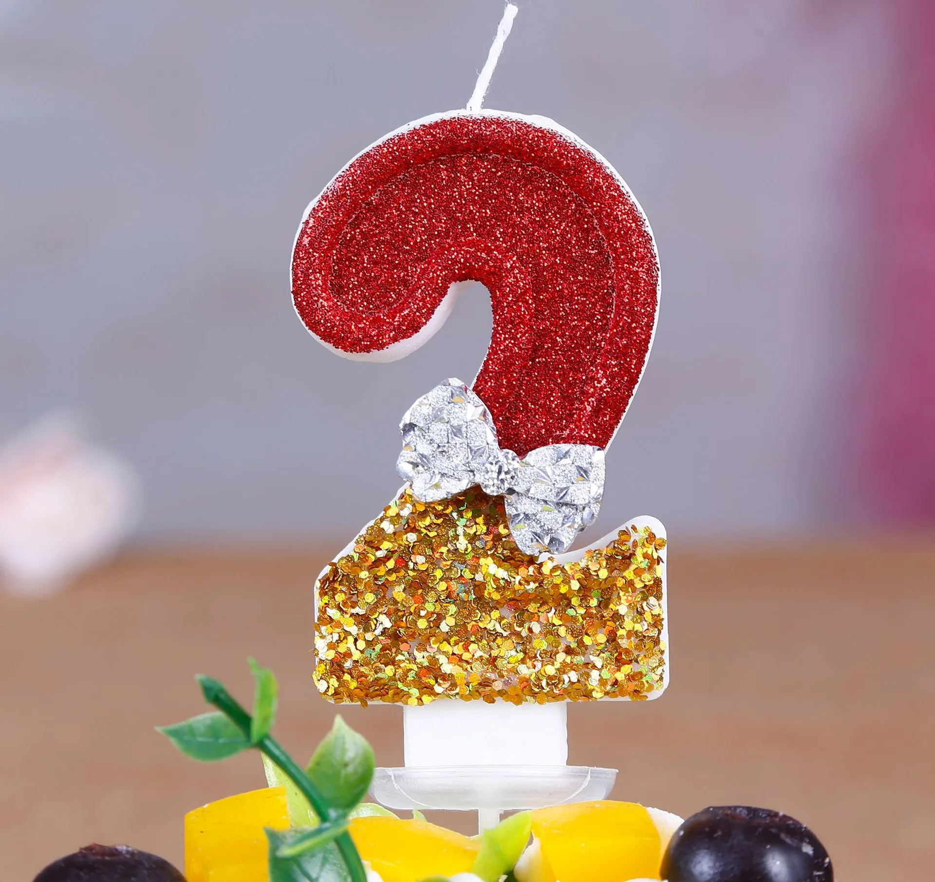 1PC Number Birthday Candle Golden Red Creative Ties Candle Digitals 0-9 Party Celebration Festival Cake Candles
