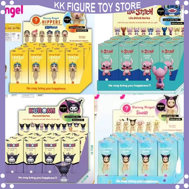 Sonny Angel Blind Box Crayon Shin-chan Stitch Sanrio Kuromi Melody Surprise Box Cute Anime Figures Christmas Model Doll Gifts