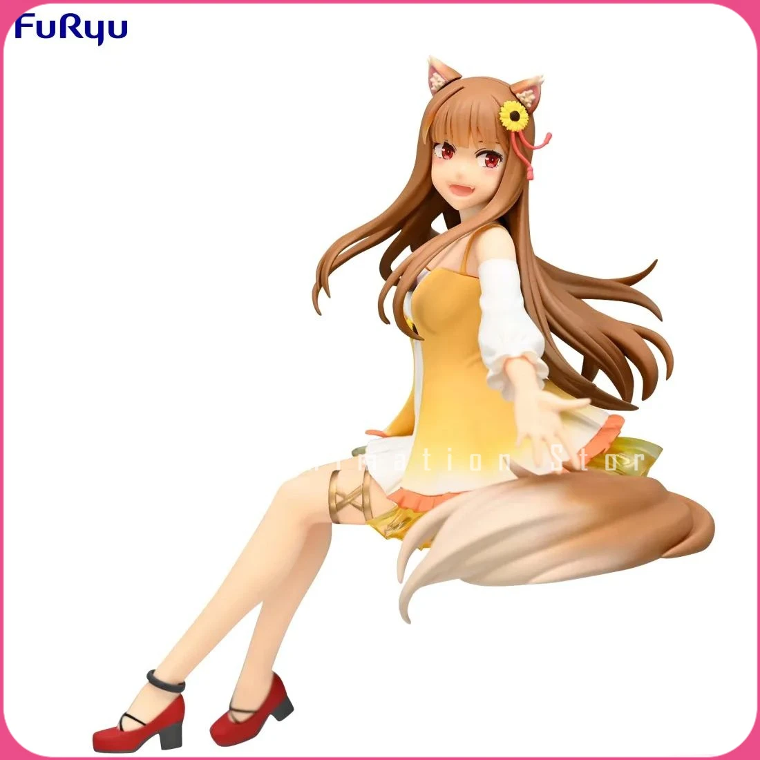 in stock 100% Original Furyu Noodle Stopper Merchant Meets the Wise Wolf Holo Himawari PVC Action Figure Model Doll Toys Hobby