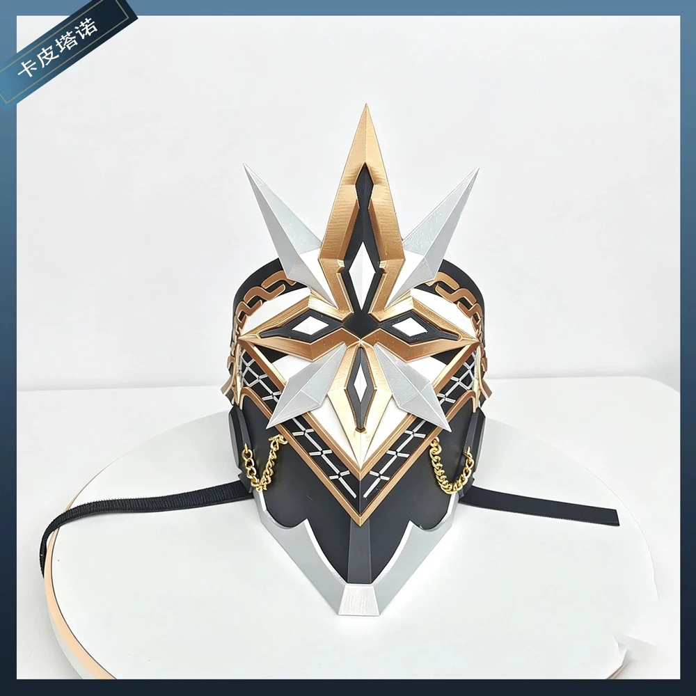 Genshin Impact The Captain Capitano Cosplay Helmet 3D Headgear Mask For Men Halloween Party Carnival Role Play Costume Accessory