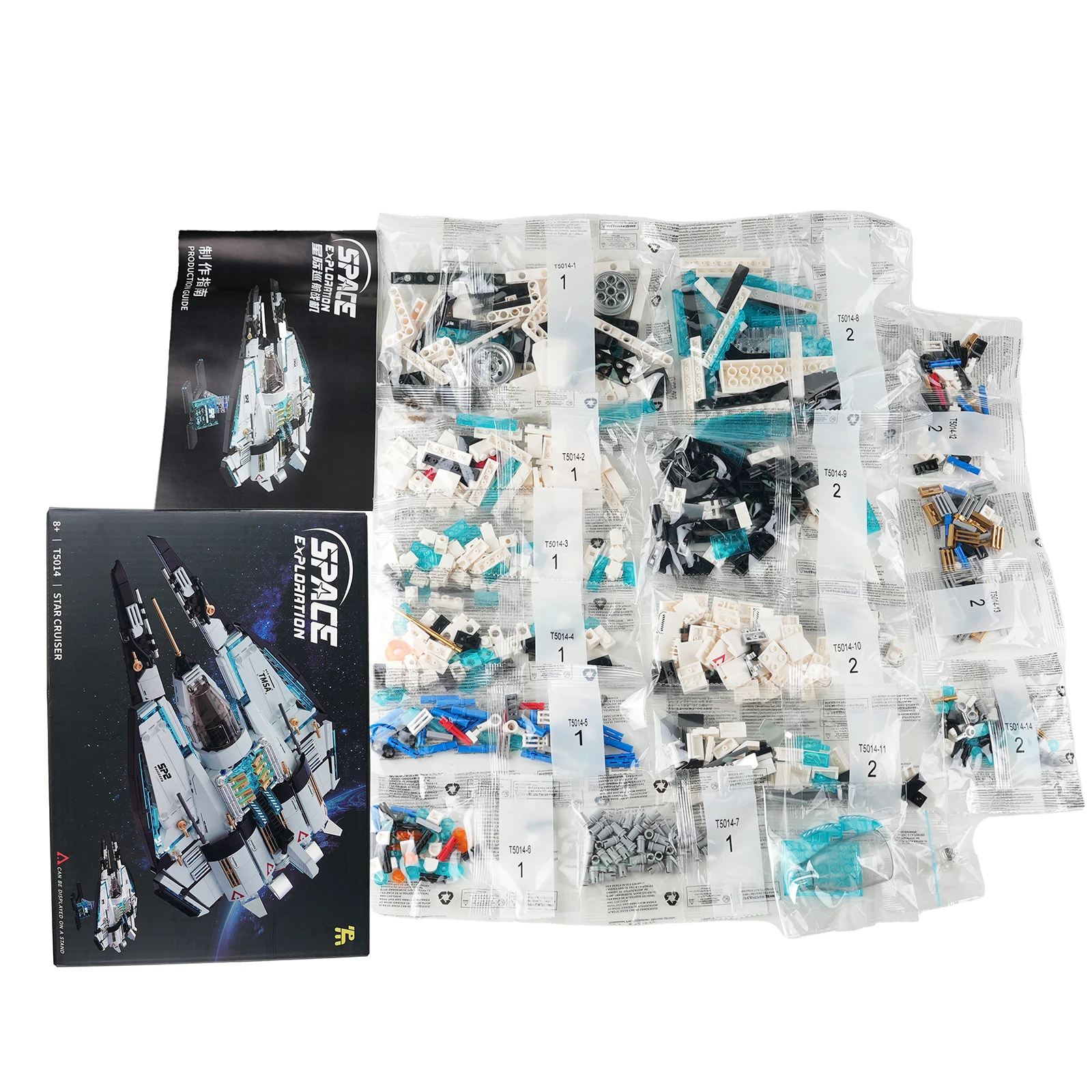 Blocs de construction à petites particules, série d'exploration spatiale, Cruiser spatial, modèle d'assemblage, briques, jouet créatif, cadeaux, ornements, 739 pièces