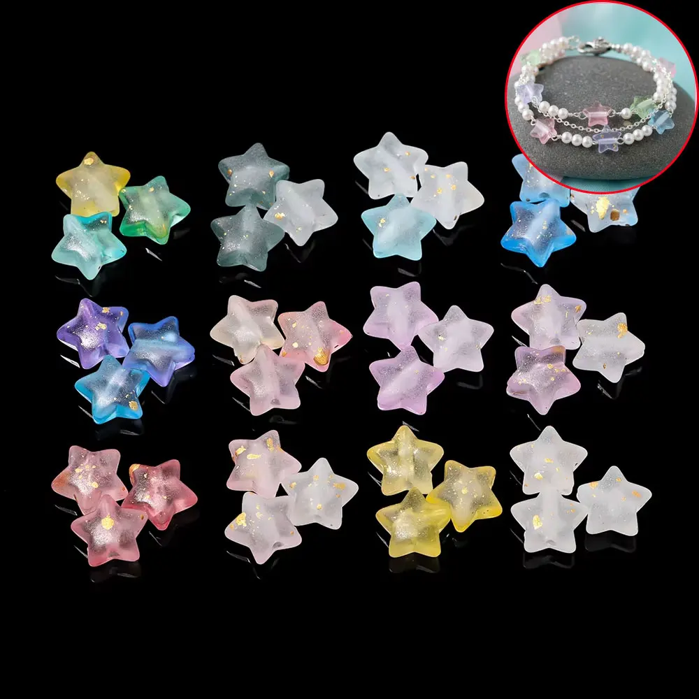

10/25/50 шт. разноцветные акриловые бусины в форме звезды, для ожерелья, сережек своими руками, Дня святого Валентина, Дня благодарения, рождественских подарков