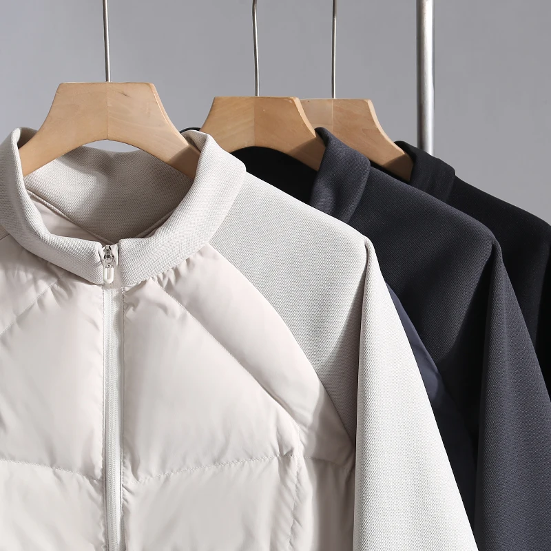 High-quality, fashionable, cool, versatile, trendy casual men's clothing, warm stand-up collar short down jacket