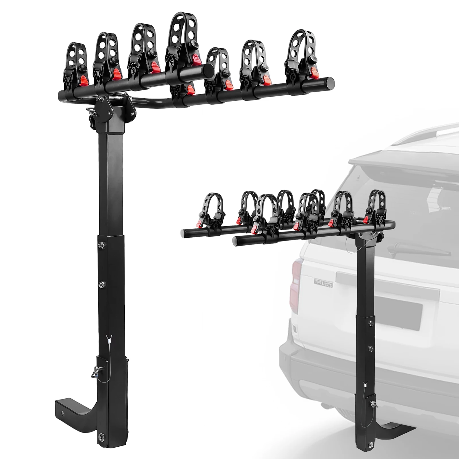 

4-Bike Hitch Mount Rack Foldable Bicycle Carrier Rack for Cars Trucks SUVs Minivans