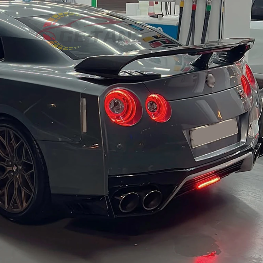 V Style Double Deck Rear Trunk Wing for Nissan GT-R R35 (2007-) Carbon Fiber High Polished Spoiler-Fitment Tested Easy